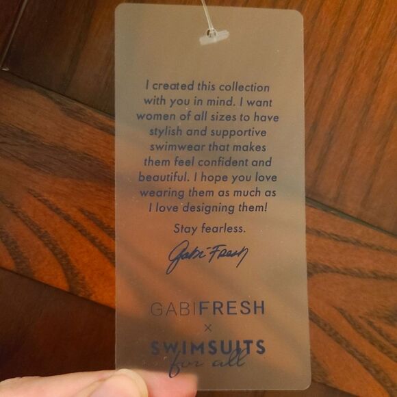 GabiFresh x Swimsuits For All Wrap Sash One Piece Swimsuit Cream Size 10 NWT - Picture 4 of 11